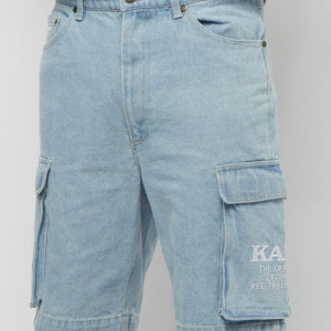 Karl Kani - OG Retro Cargo Denim Shorts light blue - Img 3
