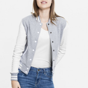 Ladies 2-tone College Sweatjacket blk/wht 3XL - Img 3