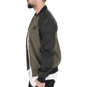 Cotton Bomber Leather Imitation Sleeve Jacket - Img 2