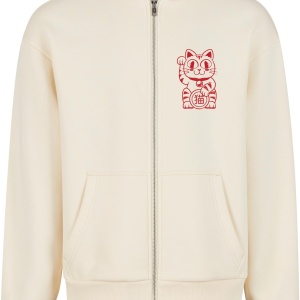 Good Luck Cat Fluffy Zip Hoody