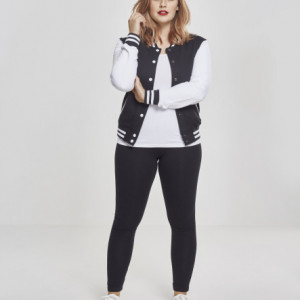 Ladies 2-tone College Sweatjacket blk/wht 3XL - Img 7