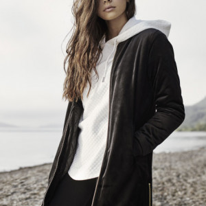 Ladies Long Velvet Jacket black L