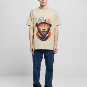 Camouflage Front Heavy Oversized Tee sand L