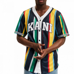 Karl Kani serif stripe baseball shirt multicolor