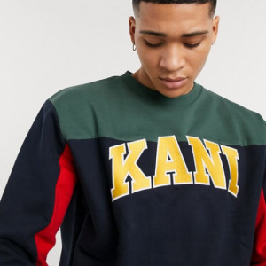 Karl Kani Sweatshirt College Block Crew navy/green/red/yellow/white - Img 2