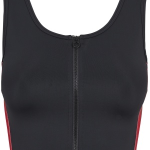 Ladies Side Stripe Cropped Zip Top - Img 9
