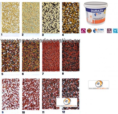 Tencuiala decorativa DURAZIV Clima Protect cu Kauciuc - Cuart colorat 25 Kg - Img 8