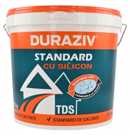 DURAZIV Tencuiala decorativa structurata TDS, Standard cu silicon 25kg - Img 2
