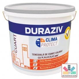 Tencuiala decorativa DURAZIV Clima Protect cu Kauciuc - Cuart colorat 25 Kg