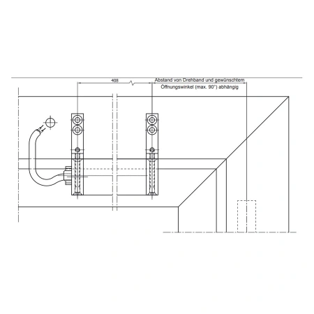 Montaj pe partea opusă balamalei – consolă 9-45614-00-0-1 (2 buc.).