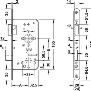 Broasca antipanica Hafele 911.56.551 functie D, 72/55/20/9, Dreapta - Img 2