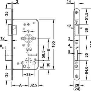 Broasca antipanica Hafele 911.56.551 functie D, 72/55/20/9, Dreapta - Img 2