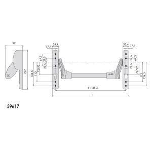 Cisa FAST Push mecanism intern bara antipanica pt broasca 72mm - Img 2