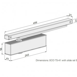 ECO Schulte TS 41 EN 1-4, amortizor usa, brat culisant - Img 2