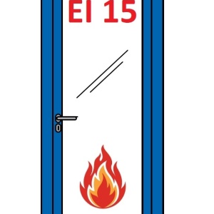 ALUFIRE Usi din Sticla Rezistente la Foc EI2 15, profile din Aluminiu - 1 canat
