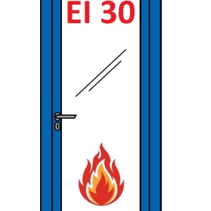 ALUFIRE Usi din Sticla Rezistente la Foc EI2 30, profile din Aluminiu - 1 canat