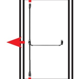 Bara antipanica, aplicata pe canat principal, 3 puncte, Aluminiu / PVC, Cisa ALPHA Push cu maner extern - Img 2