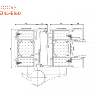 ALUFIRE Usi din Sticla Rezistente la Foc EI2 60, profile din Aluminiu - 2 canate - Img 3