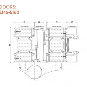 ALUFIRE Usi din Sticla Rezistente la Foc EI2 60, profile din Aluminiu - 2 canate - Img 3