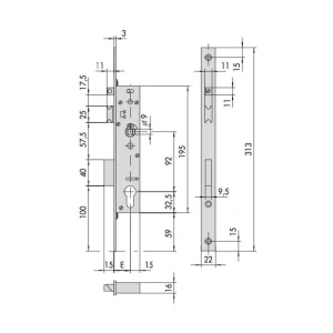 Broasca antipanica Cisa 1.43630.35.0 functie B 92/35/24/9 pentru usi din tamplarie aluminiu si otel - Img 2