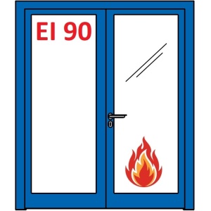 ALUFIRE Usi din Sticla Rezistente la Foc EI2 90, profile din Aluminiu - 2 canate