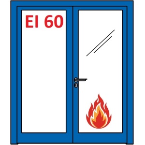 ALUFIRE Usi din Sticla Rezistente la Foc EI2 60, profile din Aluminiu - 2 canate
