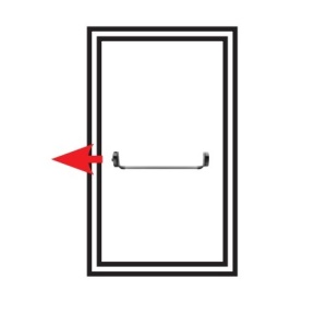 Bara antipanica, aplicata pe canat principal, 1 punct, Aluminiu / PVC, Cisa ALPHA Push cu maner extern - Img 2