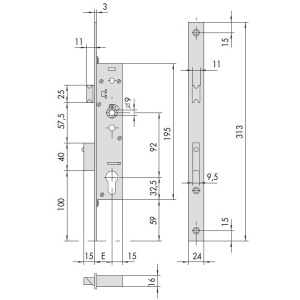 Broasca antipanica canat principal Cisa 1.43660.35.0 functie B 92/35/24/9 pentru usi din tamplarie aluminiu si otel - Img 2