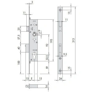 Broasca antipanica canat principal Cisa 1.43660.35.0 functie B 92/35/24/9 pentru usi din tamplarie aluminiu si otel - Img 2
