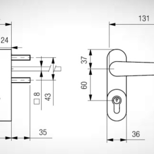 G-U bara antipanica aplicata 1 punct, Aluminiu - Img 3