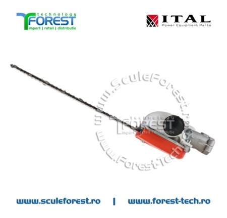 Angrenaj unghiular (reductor) cu sina de 12"(30cm) pentru motocoasa cu tub de 26mm - Img 5