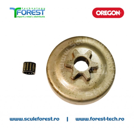 Carcasa ambreiaj Oregon pentru drujba Husqvarna 120MarkII, 236, 240, 240e, Jonsered CS2234, Cs2238, Partner 351, 352, 371, 372 cu pinion fix si rulment pas .3/8" - Img 4