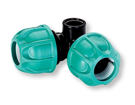 Cot Claber de 90° cu mufe de 3/4" si conector de legatura de 1/2" - Img 2