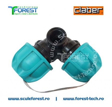 Cot Claber de 90° cu mufe de 3/4" si conector de legatura de 1/2" - Img 6