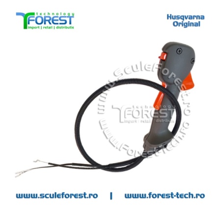 Maner acceleratie complet original cu cabluri pentru motocoasa Husqvarna 135R - Img 3