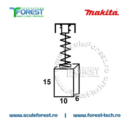 Perii colectoare (carbune) originale Makita CB106 - Img 3