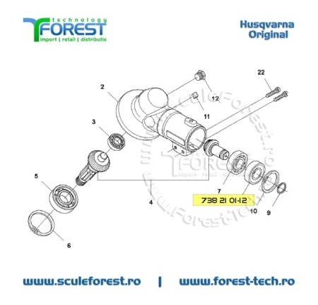 Rulment cu bile original la angrenaj unghiular motocoasa Husqvarna 135R, 235R, 333R, 535RX - Img 7