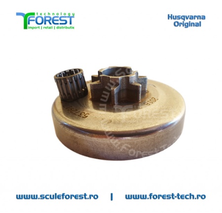 Carcasa ambreiaj originala pentru drujba Husqvarna 455 Rancher cu pinion fix si rulment pas .325" - Img 6