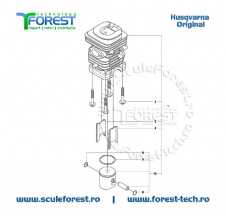 Cilindru original drujba Husqvarna 236, 240, 240e, Jonsered CS2234, Jonsered CS2238 - Img 4
