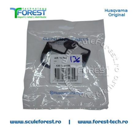 Filtru aer cu sita din plastic original pentru drujba Husqvarna 136, 137, 142 - Img 2