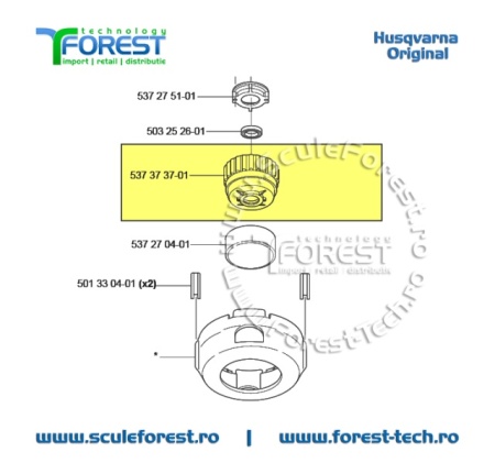 Knob (bulb) inferior original cap motocoasa T45X Husqvarna - Img 8