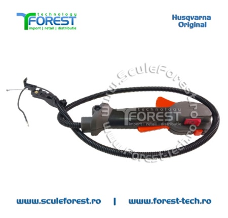 Maner acceleratie complet original cu cabluri pentru motocoasa Husqvarna 545RX - Img 2