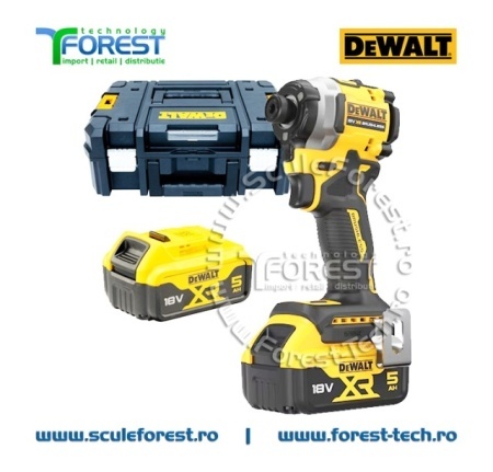 Masina de insurubat cu impact DeWalt DCF850P2T cu 2 acumulatoare Li-Ion, 18 V, 5 Ah, 205 Nm, M16, valiza - Img 3