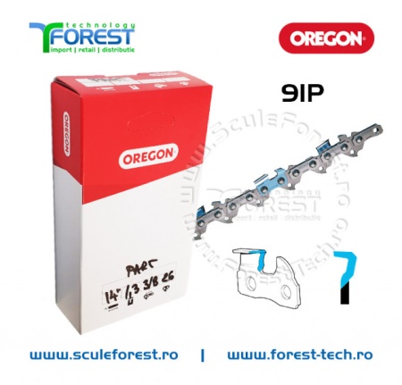 Pachet 3 lanturi drujba Oregon 14"(35cm), 26 dinti, pas 3/8, canal 1.3mm 91P - Img 2
