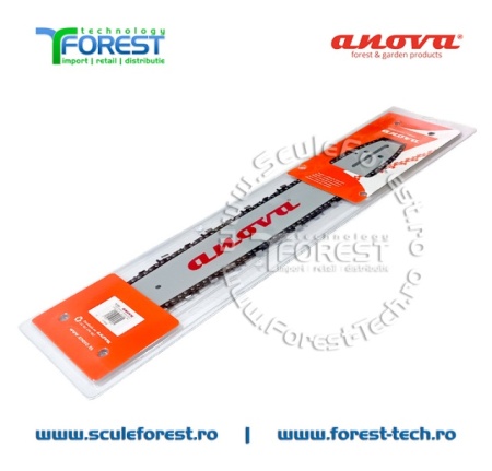 Pachet Anova sina 18" (45cm) pas 3/8" canal 1.5mm + 1 lant 34 dinti pas 3/8" canal 1.5 mm - Img 2