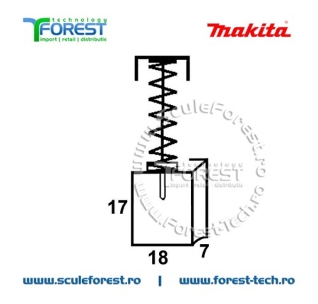 Perii colectoare (carbune) originale Makita CB204 - Img 3