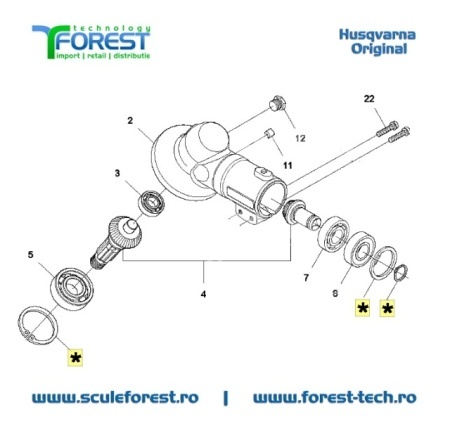 Set sigurante originale la angrenaj unghiular motocoasa Husqvarna 135R, 235R, 333R, 535RX - Img 4
