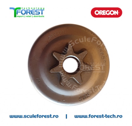 Carcasa ambreiaj Oregon pentru drujba Husqvarna 136, 137, 141, 142, 235, 235e cu pinion fix si rulment pas .3/8" - Img 2