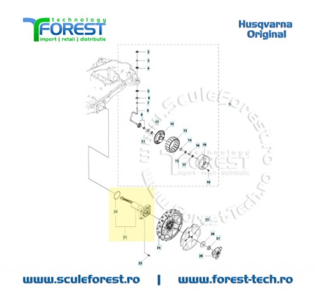 Garnitura la motorul de antrenare roata pentru robot Husqvarna AutoMower 315, 315x, 220AC - Img 5