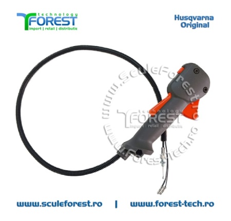 Maner acceleratie complet original cu cabluri pentru motocoasa Husqvarna 333R MarkII - Img 2